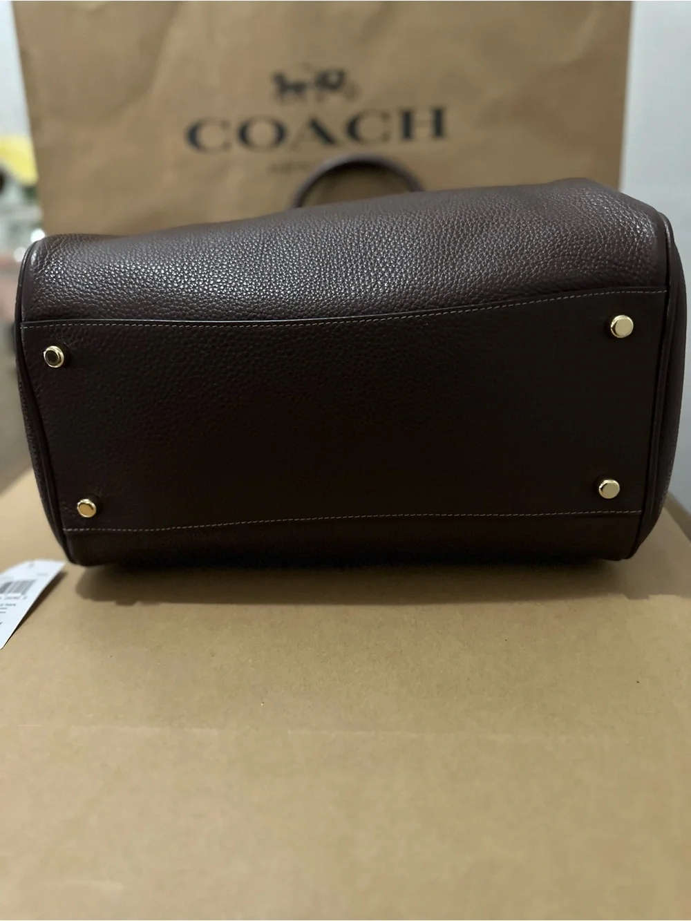 NWT Coach Rowan Large Satchel Bag in Maple CES11